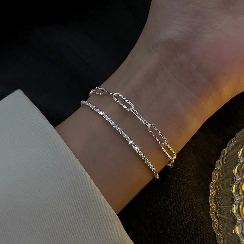 2Pcs Sparkling Bracelet Set For Women