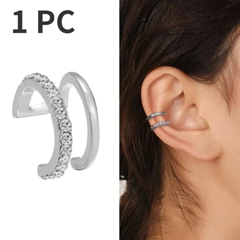 1Pc Hot Sale Cute Metal Leaf Earcuff Clips On Earring for Women Girls, No Fake Piercing Cartilage Earrings Ear Ring Without Hole
